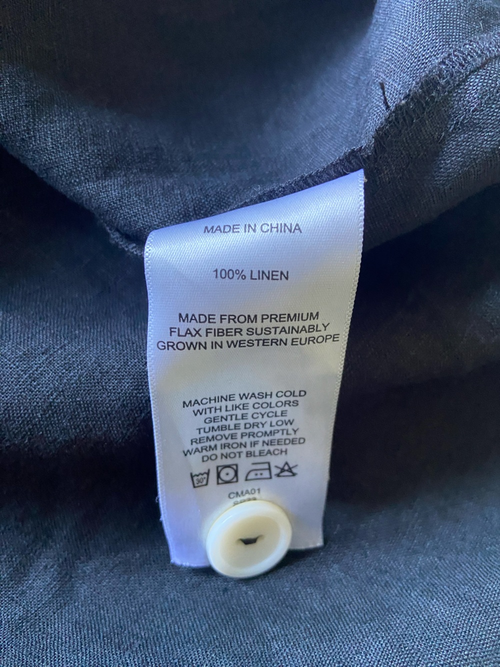 Quince Black Linen Button-Front Midi Dress Side Pockets - Picture 6 of 10